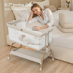 Baby Bassinet Bedside Crib, 3-in-1 Baby Bassinet Bedside Sleeper - Image 2