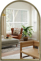 Antique Gold 24"x36" Arched Wall Mirror by Wemily