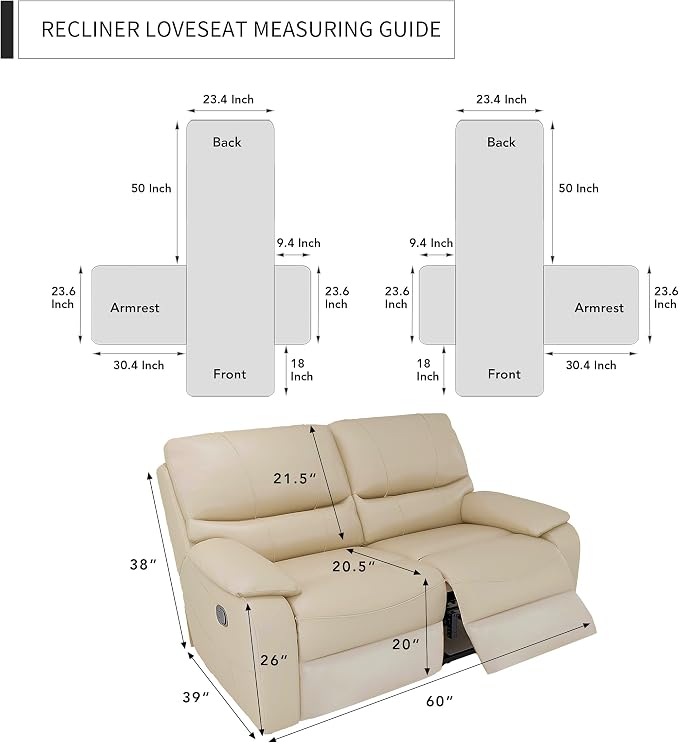 Easy-Going Loveseat Recliner Cover, Reversible Couch Cover - Image 6