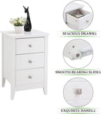 Bonnlo White Nightstand with 3 Drawers, Modern Night Stand - Image 5