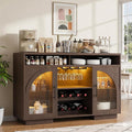 Wine Bar Cabinet, Arched Glass Doors, Wine Rack, Adjustable Shelves, Sideboard by SOLACEFURNITURE