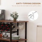 HOMCOM Wine Bar Cabinet with Charging Station and LED Lights, Industrial Liquor - Image 8