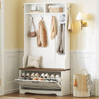 HOOBRO Hall Tree with Bench, Entryway Bench with Coat Rack and Shoe Cabinet by HOOBRO