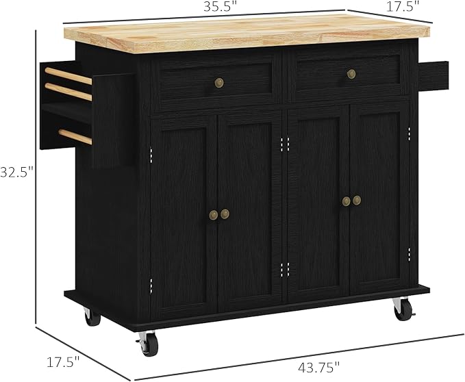 HOMCOM Kitchen Island Cart - Image 7