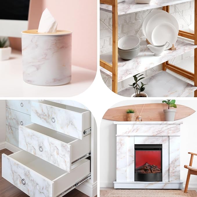 rabbitgoo Marble Contact Paper for Countertops, Self Adhesive Peel and Stick - Image 9