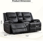ANJ Premium Geniune Leather Manual Loveseat Recliner Sofa - Image 2