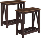 ChooChoo Farmhouse End Table, Rustic Vintage Narrow End Side Table by ChooChoo