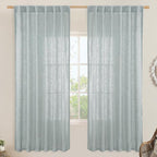 Linen Blended Curtains for Bedroom, 52 x 72 Inch, Light Filtering Drapes by LAMIT