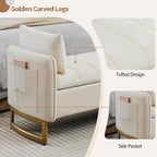 66" End of Bed Storage Bench King Size, Velvet Storage Benches - Image 4