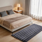 Gray Rabbit Plush Rug 2'x6', Fluffy Shaggy Area Rug - Image 3
