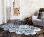 HUAHOO Premium Genuine Sheepskin Rug White Grey Real Australia Sheepskin - Image 4