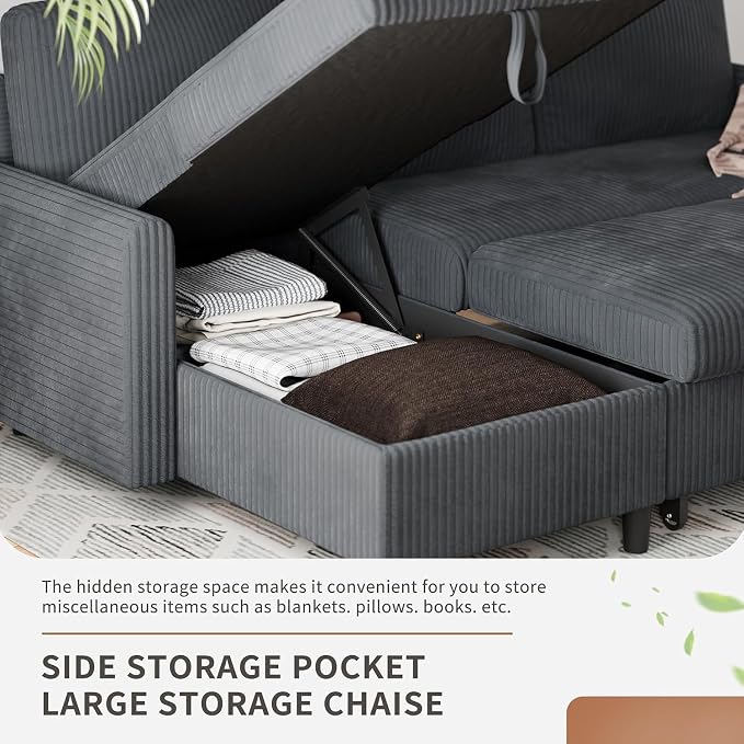 Walsunny 77" Sectional Sleeper Sofa - Image 4