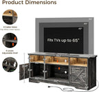 Casaottima TV Stand for 65 Inch TV, Farmhouse Entertainment Center - Image 3