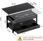 SYESWAY 42'' Lift Top Coffee Table, 4-in-1 Multifunctional Lift Coffee Table - Image 3