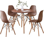 5-Piece Round Dining Table Set, Small 31.5" Kitchen Table Chairs Set of 4 Space by LECAFURHL