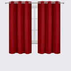 Red Bedroom Blackout Curtains/38 x 63 Inch Long/Set of 2 Curtain Panels/Thermal - Image 2