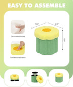 B FSOBEIIALEO Storage Ottoman Foldable, Sunflower Shaped Small Footrest - Image 3