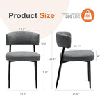 DUMOS Dining Chairs Set of 4, Mid Century Modern Chair Round Upholstered Curved - Image 2
