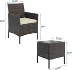GAOMON 3-Piece Patio Furniture Set, Modern PE Rattan Conversation Set - Image 2