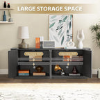 Fluted TV Stand for TVs Up to 75 Inch, Entertainment Center - Image 2