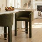 HNY Modern Counter Height Bar Stools, 26”H Barrel Counter Stools by HNY