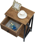VECELO Nightstands Set of 2, Modern Bedside End Tables, Night Stands - Image 6