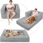 Futon Sofa Bed with Pillow, 3-in-1 Sleeper Sofa Bed with Removable Cover - Image 9