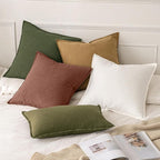 MIULEE Decorative Linen Pillow Covers 20x20 Inch Autumn Glaze | Boho Farmhouse​ - Image 5