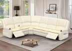 Yolsali Manual Reclining Sectional Sofa Set, 6 Seats Soft Leather Recliner by SavortheHappyMoments