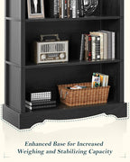 TVU 5-Tier Wooden Bookshelf, 31.5" W x 65" H ×9.9" D Bookshelf - Image 9