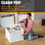 SpaceAid Shoe Organizer for Closet, 2 Pack Foldable Shoe Storage Containers - Image 4