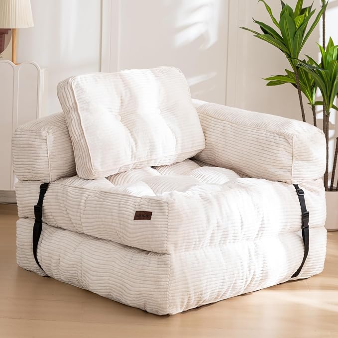 MAXYOYO Folding Sofa Bed, L-Shaped Convertible Sofa Foldable Sleeper Couch by MAXYOYO