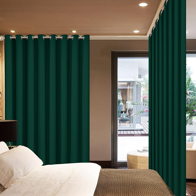 Yakamok Dark Green Room Darkening Curtains 84 inch Sliding Door Drapes | 1 - Image 3