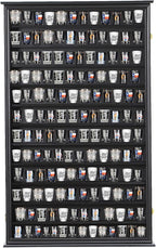 Shot Glass Storage Display Case Large Solid Wood Cabinet Rack Holder Wall by SNAIL