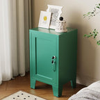 ALBAD Metal Nightstand with Lockable Cabinet, Compact Mini Locker Bedside Table - Image 2
