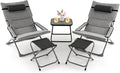Giantex 5-Piece Patio Bistro Set, Folding Lounge Chairs by Giantex