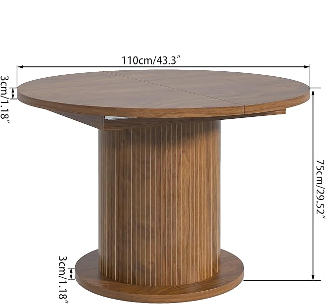 43.3 inch 59 inch Adjustable Size Round Dining Table - Image 9