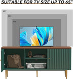 ARTPOWER 55” Fluted TV Stand, Mid Century Modern Green TV Stand - Image 3