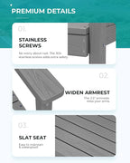 SERWALL Modern Patio Dining Set, 5-Piece Rectangular HDPE Dining Table - Image 5