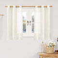 Linen Blended Curtains 48 inch for Windows, Linen Textured Light Filtering by LAMIT