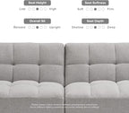 mopio Aaron 76.8" Couch, Small Futon Sofa Bed, Mid Century Modern Futon Couch - Image 6