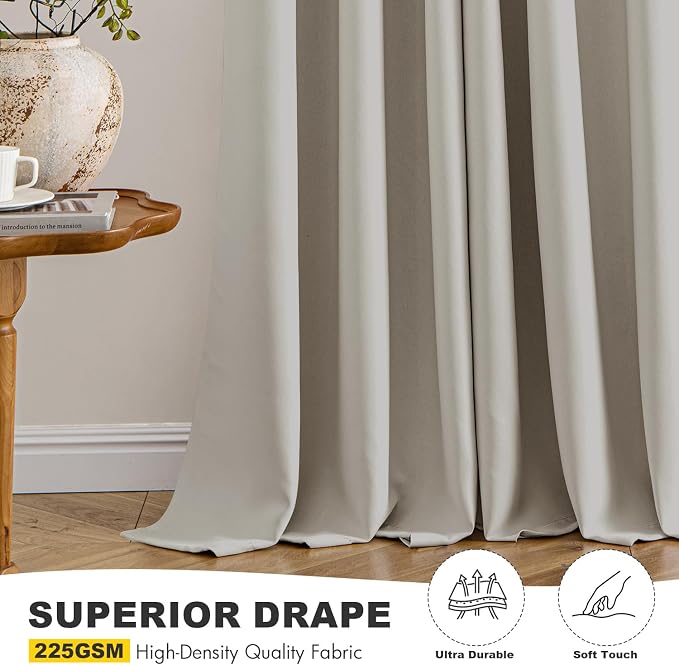 MIULEE Blackout Curtains for Bedroom 2 Panels 40 x 72 Inch Long Natural | - Image 5