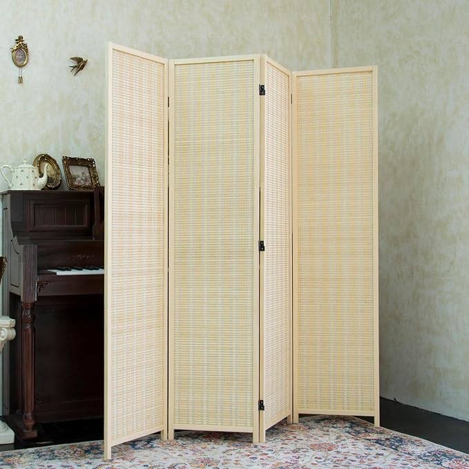 Furnnylane 4 Panel Bamboo Room Divider - Image 4
