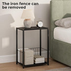 Homleke Side Table with Magazine Holder, Record Player Stand with LP Shelf - Image 6
