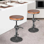 LOKKHAN American Antique Steampunk Deco Vintage Industrial Bar Cafe Stool - Image 2