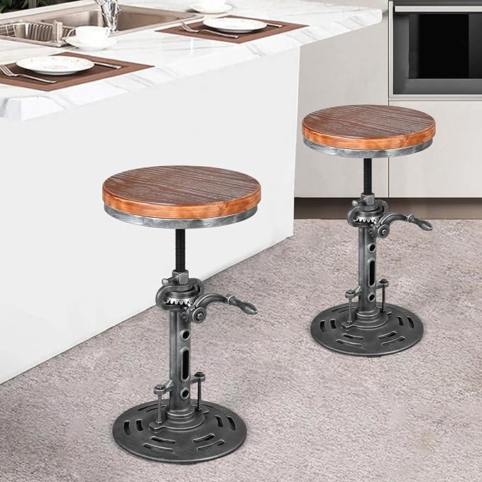LOKKHAN American Antique Steampunk Deco Vintage Industrial Bar Cafe Stool - Image 2