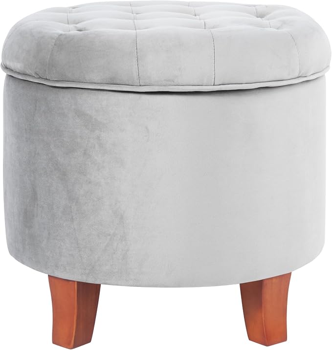 HomePop by Kinfine Fabric Upholstered Round Storage Ottoman - Image 8