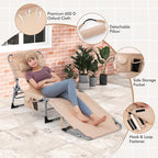 Goplus Tanning Chair, Folding Adjustable Patio Lounge Chair - Image 8
