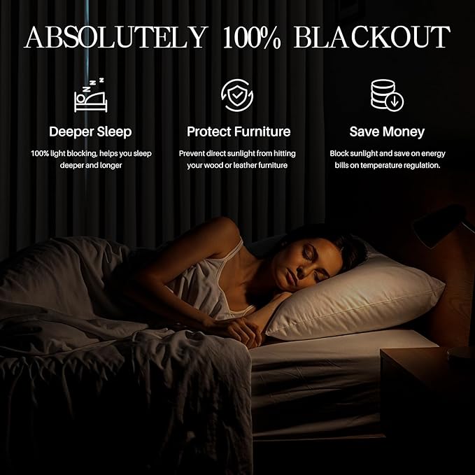 Pinch Pleated Linen Curtains 100% Blackout 63 Inches Long - Image 7