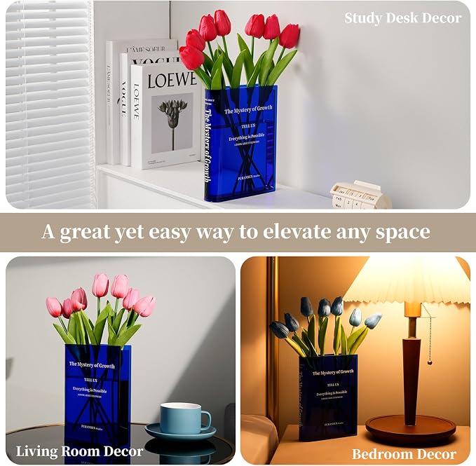 Puransen Blue Book-Shaped Vase for Flowers - Image 6